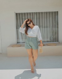 Voguish Crossover Pleated Crop Top