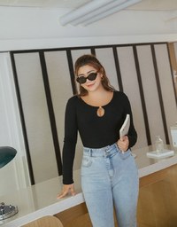 Enhanced Hollow Striped Crop Top