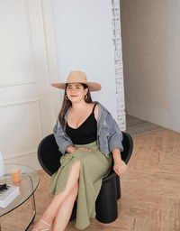 Irregular Layered Slit Flowy Maxi Skirt