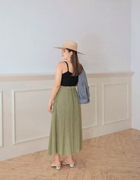 Irregular Layered Slit Flowy Maxi Skirt