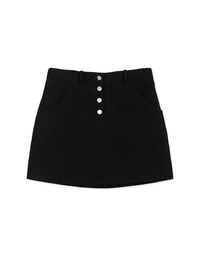Edgy Chic High Waisted Button-down Mini Skirt
