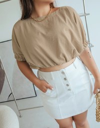 Edgy Chic High Waisted Button-down Mini Skirt