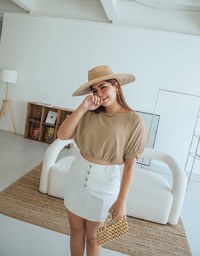 Edgy Chic High Waisted Button-down Mini Skirt