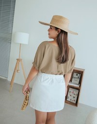 Edgy Chic High Waisted Button-down Mini Skirt