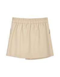 Curved Cut Gold Button Skort