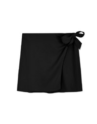 Side-Tie Ribbon Elastic Skirt