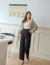 Intellectual High Waisted Suit Wide Pants