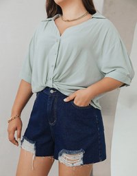 Casual Chic Ripped Denim Jeans Shorts