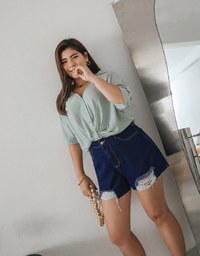 Casual Chic Ripped Denim Jeans Shorts