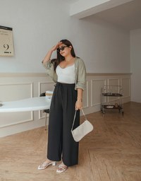 Cooling CEO Tie-Ribbon Slimming Suit Straight Pants