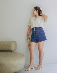 【Den!m LITE】Breezy Cooling No Filter Shape-Up Slimming Denim Shorts