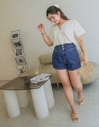 【Den!m LITE】Breezy Cooling No Filter Shape-Up Slimming Denim Shorts