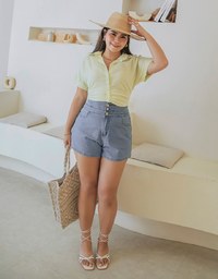 【Den!m LITE】Breezy Cooling No Filter Shape-Up Slimming Denim Shorts