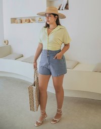 【Den!m LITE】Breezy Cooling No Filter Shape-Up Slimming Denim Shorts