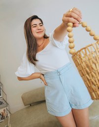 Basic Versatile High Waisted Turn-Up Shorts (With Belt)