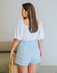 Basic Versatile High Waisted Turn-Up Shorts (With Belt)