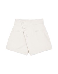 Bias-Cut Buttoned A-Line Skort