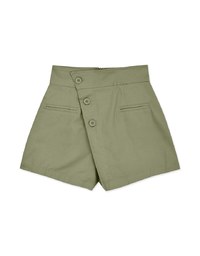 Bias-Cut Buttoned A-Line Skort