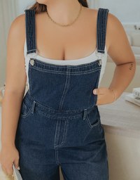 Casual Street Style Suspender Denim Jeans Pants