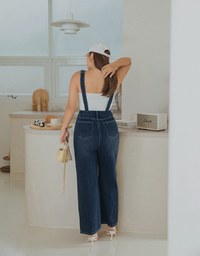 Casual Street Style Suspender Denim Jeans Pants