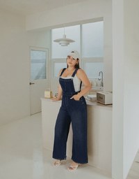 Casual Street Style Suspender Denim Jeans Pants