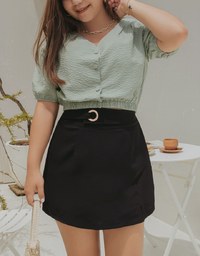 Detailing Belt Small Slit A-Line Skort