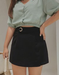 Detailing Belt Small Slit A-Line Skort