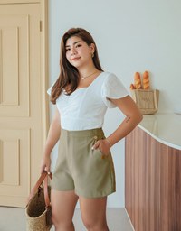 Enhanced Side Button Elastic Shorts