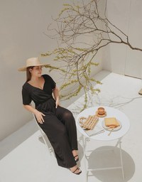Classy Textured Pleated Jumpsuit