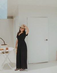 Classy Textured Pleated Jumpsuit