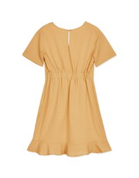 Soigné V-Neck Ruffled Hem Splice Mini Dress