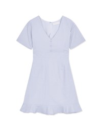 Soigné V-Neck Ruffled Hem Splice Mini Dress