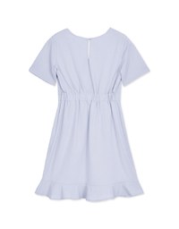 Soigné V-Neck Ruffled Hem Splice Mini Dress