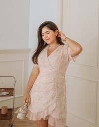 Dainty Tie-Dye Scrunch Ruffled Hem Mini Dress