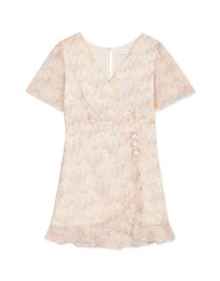 Dainty Tie-Dye Scrunch Ruffled Hem Mini Dress