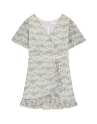 Dainty Tie-Dye Scrunch Ruffled Hem Mini Dress
