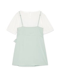 Elegance Fake Two-Piece Side-Tie Ribbon Mini Dress