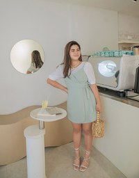 Elegance Fake Two-Piece Side-Tie Ribbon Mini Dress