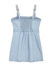 Metallic Chain Strap Denim Jeans Mini Tank Dress