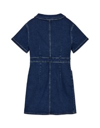 Cut Out Waist Lapel Denim Jeans Mini Dress