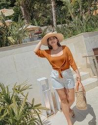 Scrunch Cami Top & Ribbon Cardigan Set Wear