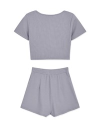 Stark Minimalism Front Twist Top + Skorts Set Wear