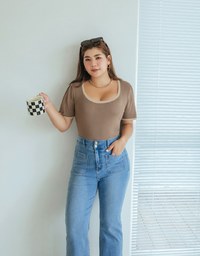 Finest Minimalistic Two-Tone Knit Top