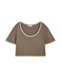 Finest Minimalistic Two-Tone Knit Top