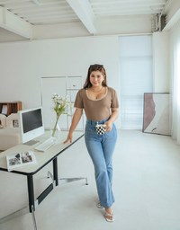 Finest Minimalistic Two-Tone Knit Top