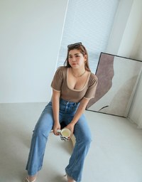 Finest Minimalistic Two-Tone Knit Top