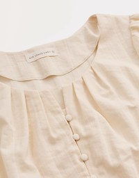 Feminine Aesthetic Pleated Buttoned Top