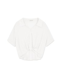 Finest Front Knot Short Sleeve Blouse Shirt