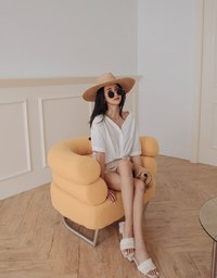 Finest Front Knot Short Sleeve Blouse Shirt