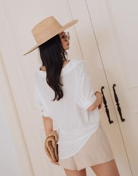 Finest Front Knot Short Sleeve Blouse Shirt